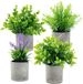 Unyqoos® Set de quatre plantes artificielles réalistes