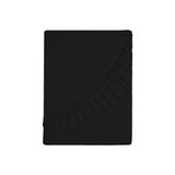 Zer0bed, Hoeslaken voor tweepersoonsbed, effen, 100% katoen, maxi-hoek 30 cm, voor tweepersoonsbed, zwart, 180 x 200 cm