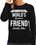 Bellatio Decorations Shoppartners Bv Worlds Greatest Friend Vriendin Cadeau Sweater Zwart voor Dames - Verjaardag / Vriendinnen / Kado Trui M