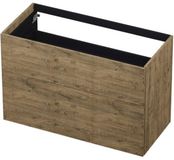 INK - Onderkast 2 Laden Push To Open 65cm Hout Decor - 1000x450x650 Mm - Naturel Eiken