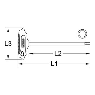 KS Tools KS Tools BRONZEplus inbussleutel met T-greep 14mm lang Aantal:1