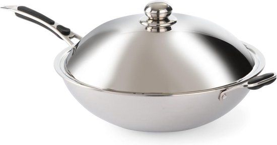 Hendi Wokpan - 36cm - RVS - Met Deksel - Inductie Geschikt