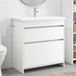 Maison Exclusive Ensemble de meubles de salle de bain exclusif - Blanc - 81 x 40 x 84,5 cm - Fabriqué en panneaux de particules