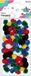 Pompons en acrylique, mélange de différentes tailles et couleurs, 68 pièces