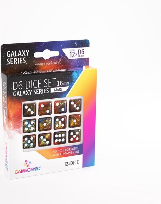 GameGenic D6 Dice Set - Galaxy Series Mars (12 stuks)