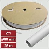 Electronic Garage EG25CA041 Gaine thermorétractable sans colle blanc 90 mm 45 mm Taux de retreint:2:1 25 m