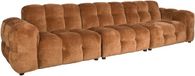 Dutchbone Hackman 4,5-zitsbank Velours Cognac Bruin