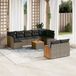 Maison Exclusive - Ensemble de jardin, composé de 10 pièces avec coussins, gris, en polyrotin
