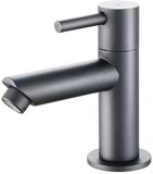 BES LED Toiletkraan - Fonteinkraan - Koudwaterkraan 1/2 - Leoni Crinty - Opbouw - PVD - Gunmetal Grijs