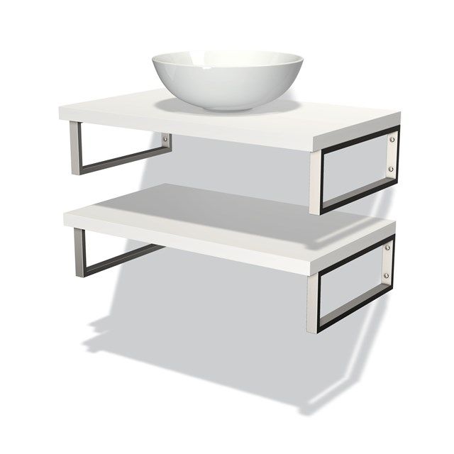 Maxaro Badkamermeubel voor Waskom 80 cm Modulo Plato Mat Wit 2 Wastafelbladen