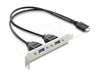 DeLOCK 67346 USB-kabel 0,355 m USB E naar 2 x USB A Schwarz