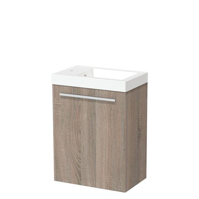 Maxaro Toiletmeubel met Wastafel Mineraalmarmer Glanzend Modulo Eiken 40 cm
