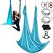 Latios Yogahangmat / Yogaschommel - Set - Afmeting 10 x 2,8 m - Draagvermogen 1000 kg - Inclusief stalen karabijnhaak & aluminium draaikoppeling - Met yogasokken - Bleu