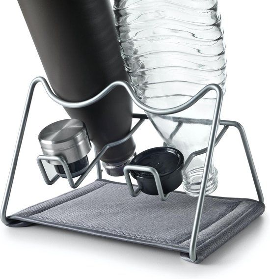 Metaltex Tomado - Afdruiprek voor 2 flessen - Sodatex 2 - Zilvergrijs