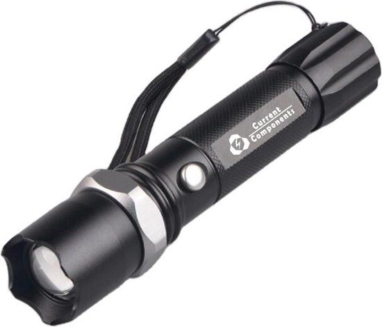 Current Components Z1 Militaire Zaklamp - Incl. Oplader & 18650 Batterij - XPE - Zwart