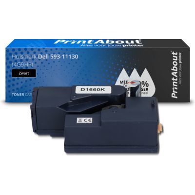 PrintAbout Huismerk Dell 593-11130 (4G9HP) Toner Zwart - Compatibel - 1400 pagina's