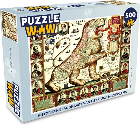 MuchoWow Puzzel Historische landkaart van het oude Nederland - Legpuzzel - Puzzel 500 stukjes