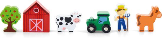 Viga Toys Treinbaan Accessoireset - Boerderij - 6 delig
