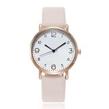 LGT JWLS Dameshorloge met Leren Band - Analoog, Quartz, Goudkleurige Kast, Roze Band