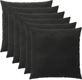 vidaXL Taie d'oreiller 6 pcs HEERLEN Noir 80 x 80 cm Velours