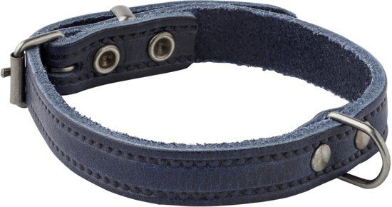 Adori Halsband Italy Met Print Old Silver Blauw - Hondenhalsband - 16mmx40 cm
