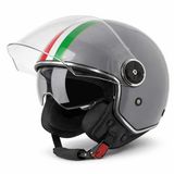 VINZ Helmets VINZ Neiva Jethelm met Zonnevizier - Italiaans - Scooterhelm & Motorhelm Retro - ECE 22.06 - Grijs - XL
