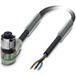 Phoenix Contact Câble capteur M12 PVC avec LED 3 pôles femelle coudé codage A, longueur 10,0 mètres noir profond RAL 9005, diamètre extérieur du câble 4,3mm - 1 pièce