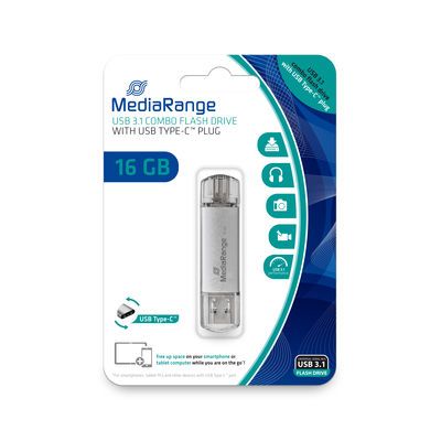 MediaRange MR935 USB-stick - 16GB - Zilver