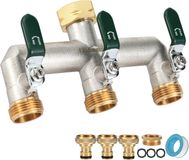 Distributeur d'eau 3 voies distributeur d'eau distributeur d'eau 3 voies laiton nickelé distributeur d'eau pour robinet de jardin avec poignées vertes 3/4 pouce