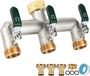 Distributeur d'eau 3 voies distributeur d'eau distributeur d'eau 3 voies laiton nickelé distributeur d'eau pour robinet de jardin avec poignées vertes 3/4 pouce