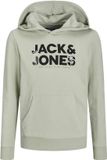 JACK&JONES JJEMBRO PALM SWEAT HOOD JNR Jungen Pullover Größe 128 Desert Sage Baumwolle/Polyester