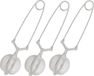 Merkloos Relaxdays Thee-ei, set van 3, roestvrij staal, bolvormig, Ø 4 cm, zilver
