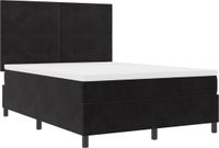 vidaXL LED Boxspring Bed met hoofdeinde Zwart 140 x 200 cm Fluweel