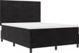 vidaXL LED Boxspring Bed met hoofdeinde Zwart 140 x 200 cm Fluweel