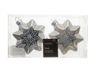 Decoris Ster glas shiny matt with gold flower decoration XII