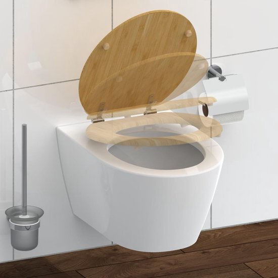 Schütte Toiletbril schutte lupos softclose natural bamboo bruin