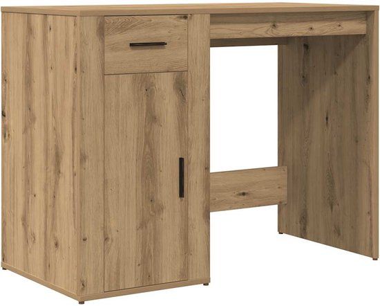 vidaXL Bureau 100x49x75 cm bewerkt hout artisanaal eikenkleur
