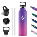 Motswedi Thermosfles 750 ml, Roestvrijstalen Waterfles, BPA-Vrij, Thermofles, 304 RVS, Dubbelwandige, 18/8 Roestvrij Staal, Lekvrij, Waterfles voor Sport, Camping, kantoor, Donkerpaars & Rosérood