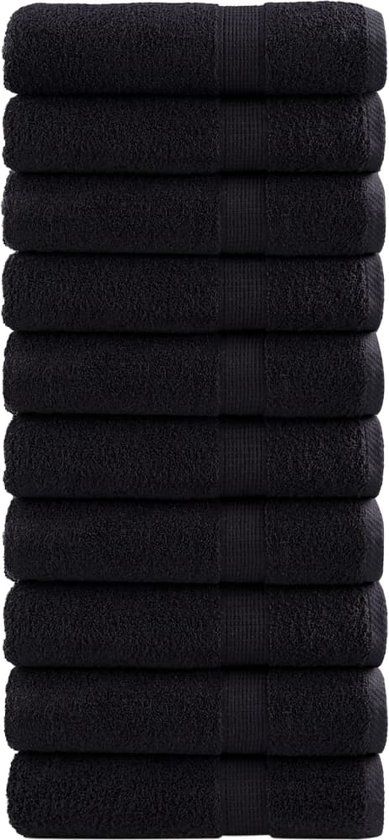 vidaXL Badhanddoeken SOLUND 10 stuks 600 g/m² 70x140 cm Zwart