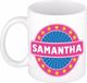 Bellatio Decorations - Samantha voornaam - koffiemok - beker - wit/roze - 300 ml