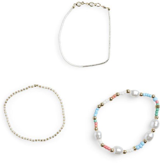 PIECES PCTHIT 3-PACK BRACELET - Wit