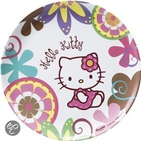 Sanrio Hello Kitty Bamboo plat bord 24cm melamine kinderbord