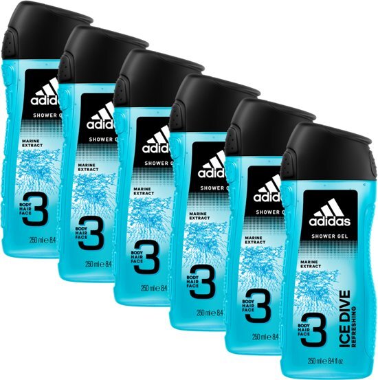 Adidas - Douchegel - 3in1 - Ice Dive - 6 x 250 ml