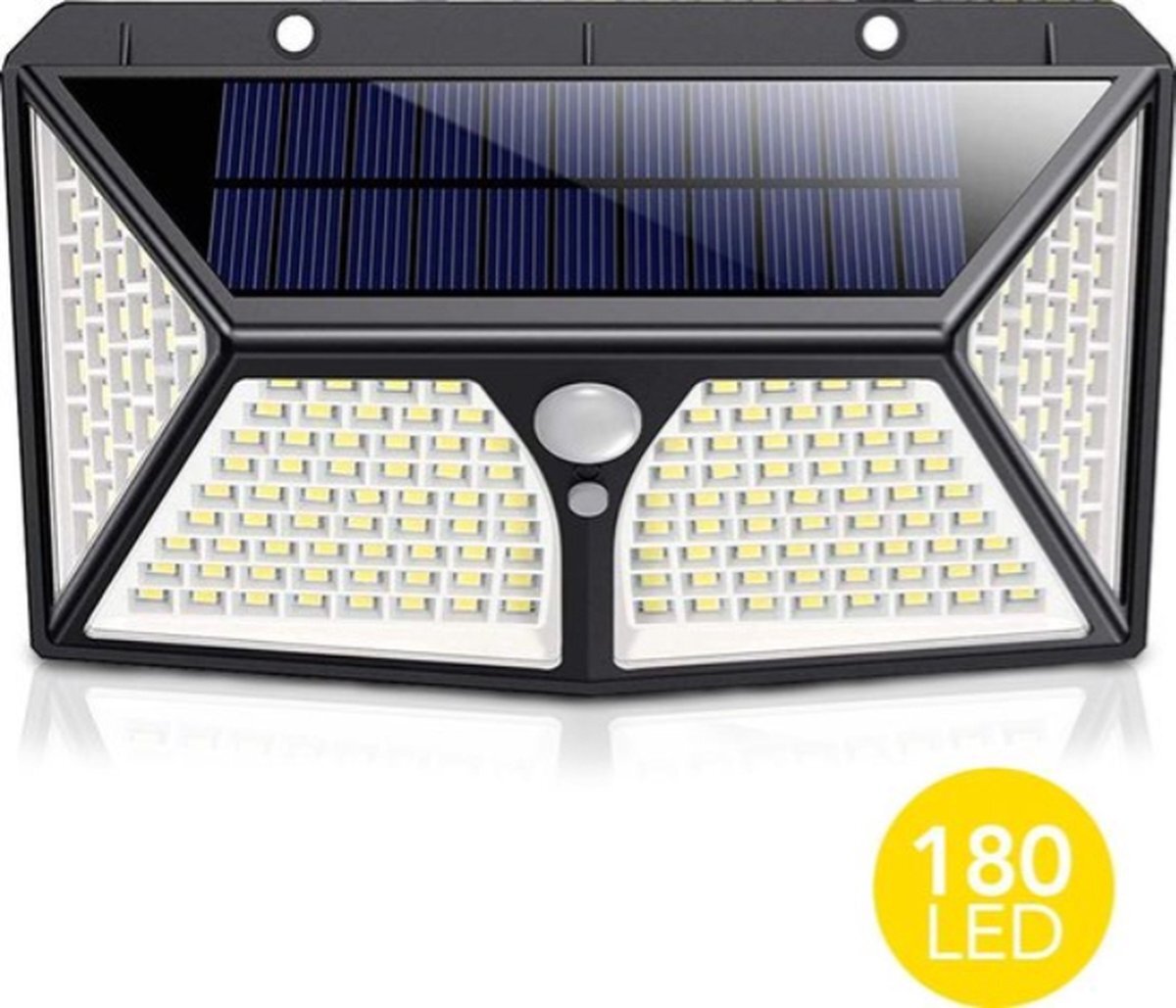 Lichtendirect Solar LED Lamp - 180LED Verlichting - Verlichting op Zonne-energie - IP65 Waterdicht | Buitenverlichting - Buitenlamp op solar verlichting - Bewegingssensor & Nachtsensor - Tuinlamp