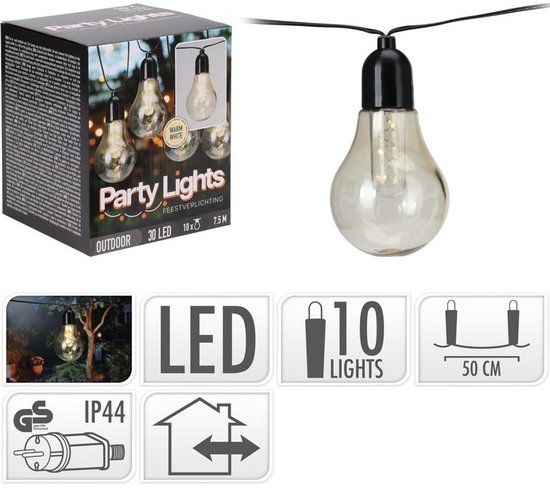 Koopman Partylights 30 LED's 7.5 m Warm Licht