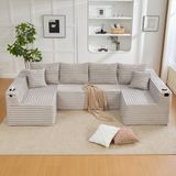OKWISH U-Bank 320 x 155 x 88 cm - Lichtgrijs
