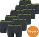 HEAD Boxershorts Basic Phantom / Lime Punch - 10-pack Grijze heren boxershorts - Maat XL