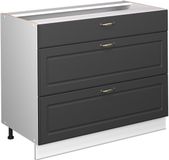 Vicco Keukenonderkast Fame-Line, Anthrazit-Gold Landhaus/Wit, 100 cm zonder werkblad