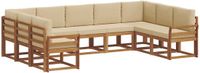 vidaXL - Hoek loungeset - 9 zitplekken - Acacia hout - Natuurlijk en beige