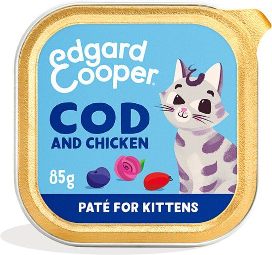 Edgard & Cooper Kattenvoer Kitten Pate Kabeljauw - Kip 85 gr